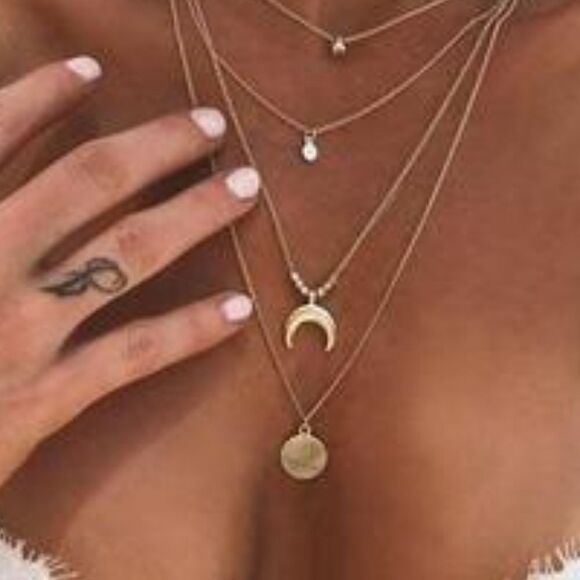 Jewelry - Four Layer Fly Me To the Moon Necklace